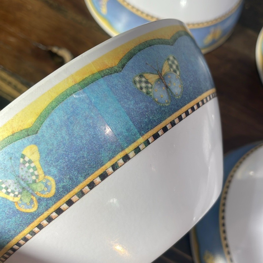 Evolution Sakura melamine set of 6 bowls butterflies pattern - Picture 6 of 17